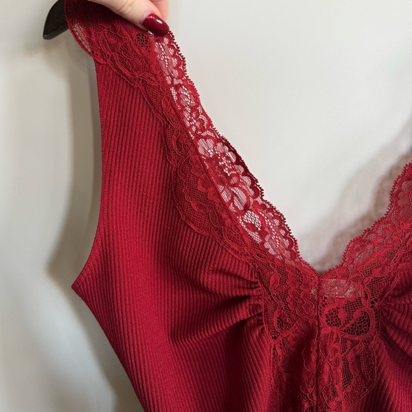 Free People Lace Red Bodysuit - Picture 4 of 8